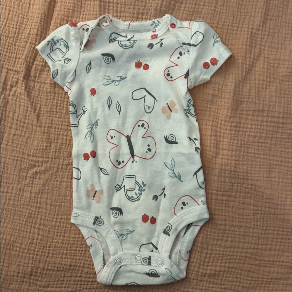 Carter's White and Red Butterfly Print One Piece